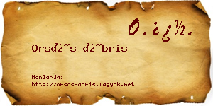 Orsós Ábris névjegykártya
