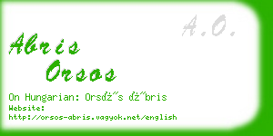 abris orsos business card